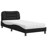 Bed with Mattress "Hvar" Black 90x190 cm Single Faux Leather 3208752