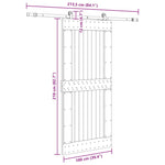 Sliding Door with Hardware Set 100x210 cm Solid Wood Pine 3332723