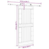Sliding Door with Hardware Set 100x210 cm Solid Wood Pine 3332723