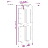 Sliding Door with Hardware Set 100x210 cm Solid Wood Pine 3332723