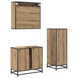 Bathroom Furniture Set 3 pcs Artisan Oak Engineered Wood 3402385