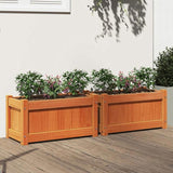 Garden Planters 2 pcs Wax Brown Solid Wood Pine 837444