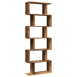 Room Divider Bookcase 6-Tier Old Wood 70x24x193 cm Engineered Wood 858091