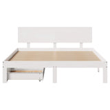 ZNTS Bed Frame with Drawers without Mattress White 150x200 cm King Size 3301987