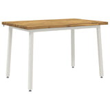 120 x 80 x 75 cm Solid Acacia Wood White Rectangular 937522