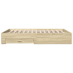 Bed Frame with Drawers without Mattress Sonoma Oak 150x200 cm King Size 3280379