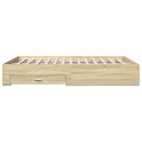 Bed Frame with Drawers without Mattress Sonoma Oak 150x200 cm King Size 3280379