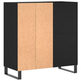 Record Cabinet Black Engineered wood, Iron Medium Record Cabinet 831781