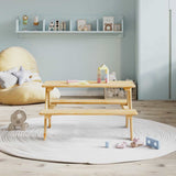 Children's Table with Benches IRUN 90x79.5x50 cm Solid Wood 42000163