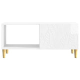 Coffee Table High Gloss White 90 x 50 x 40 cm Engineered Wood 895189