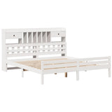 Bookcase Bed without Mattress White 180x200 cm Super King Solid Wood Pine 3322270