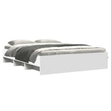 Bed Frame White Engineered wood Double Bed Frame Rectangular 3295639