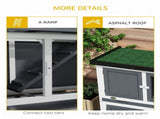 Double Decker Rabbit Hutch 2 Tier Guinea Pig House Pet Cage Outdoor with Sliding-out Tray, 100 47 T3398P350039