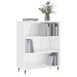 Bookcase High Gloss White 69.5x32.5x90 cm Engineered Wood 828342