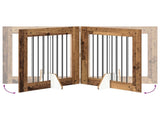 Foldable Dog Gate with Stands 6 pcs Old Wood 482 cm 892089