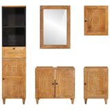 Bathroom Furniture Set with Drawer 5 pcs Brown Engineered Wood 3310069