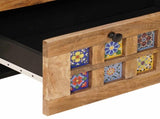 Sideboard 2 pcs Natural 60 x 33 x 75 cm Solid Mango Wood 3310094