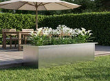 Garden Planter with LED Silver 30 x 100 x 30 cm Stainless Steel 8008120