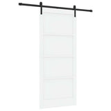 Sliding Door White and Black 93 x 211 cm Solid Pine Wood 3333181