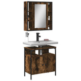 2 Piece Bathroom Furniture Set Smoked Oak Engineered Wood 3214717