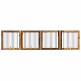 Foldable Dog Gate with Stands 4 pcs Old Wood 401 cm 892035