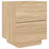 Bedside Cabinets with LED Lights 2 pcs Sonoma Oak Engineered Wood 836740