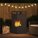 Fire Pit Black 50 x 50 x 100 cm Steel 858932