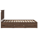 Bed Frame with Drawer Brown Oak 120 x 190 cm Engineer Wood 3411144