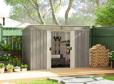 6.5 x 4FT Galvanised Metal Shed with Foundation Kit, Lockable Tool Garden Shed with Double Sliding T3398P314778