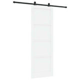 Sliding Door White and Black 83 x 232 cm Solid Pine Wood 3333369