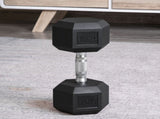 2x17.5kg Rubber Hex Dumbbell Portable Hand Weights Dumbbell Home Gym Workout Fitness Hand Dumbbell T3398P376769