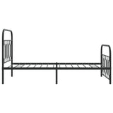 Metal Bed Frame without Mattress with Footboard Black 107x203cm 377131