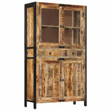 Highboard 100x40x175 cm Solid Rough Wood Mango 351709