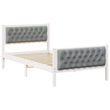 Bed Frame Light Grey 100 x 200 cm Solid Pine Wood 878423