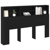 Headboard Cabinet Black Oak 160 x 19 x 103.5 cm Engineered Wood 862753