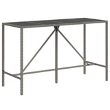 7 Piece Garden Bar Set with Cushions Grey Poly Rattan 3203935