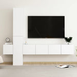 ZNTS 5 Piece TV Cabinet Set White Engineered Wood 3078655
