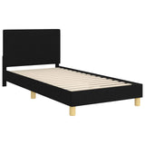 Children's Bed Frame with Headboard Black 90 x 190 cm Fabric 42010996