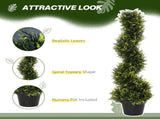 90cm/3FT Artificial Trees, Spiral Topiary Trees w/ Pot Set Of 2, Fake Indoor Greenery Plant Home T3398P329871