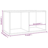 815252 Vinyl Storage Box Smoked Oak 71x34x36 cm Engineered Wood