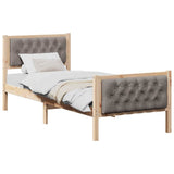 Bed Frame with Headboard Taupe 80 x 200 cm Solid Pine Wood 878432