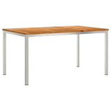Outdoor Dining Set 7 pcs Solid Teak Wood and Stainless Steel 3334800