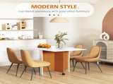 Folding Dining Table Writing Desk Workstation w/ Casters Teak Colour, White T3398P329605