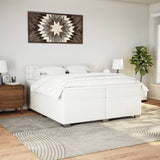 Box Spring Bed with Mattress White 200x200 cm Faux Leather 3286137