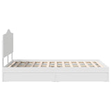 Storage Bed with Headboard White 135 x 190 cm Engineered Wood 3413513