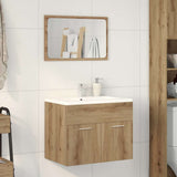 2 Piece Bathroom Furniture Set Artisan Oak Engineered Wood 862040