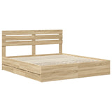 Bed Frame with Drawer Sonoma Oak 180 x 200 cm Engineer Wood 3411485