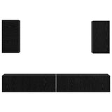 Wall TV Cabinet 3 pcs 100 x 30 x 30 cm Black Oak 3393346