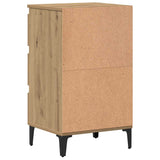 Bed Cabinet with Metal Legs Artisan Oak 40x35x69 cm 856426