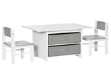 3 Pcs Kids Table & Chairs Set Mini Seating Furniture Home Playroom Bedroom Dining Room w/ Storage T3398P347702